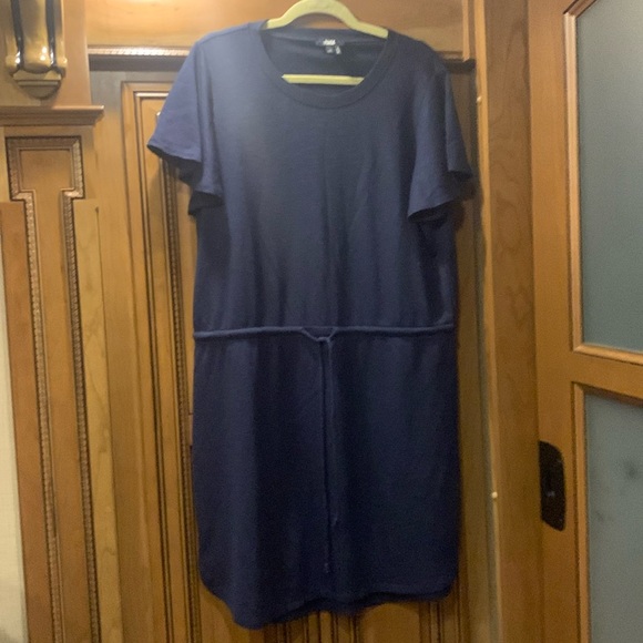 NWOT Paige Brielle Navy Drawstring Waist T-Shirt Dress Size X-Large - Picture 6 of 14